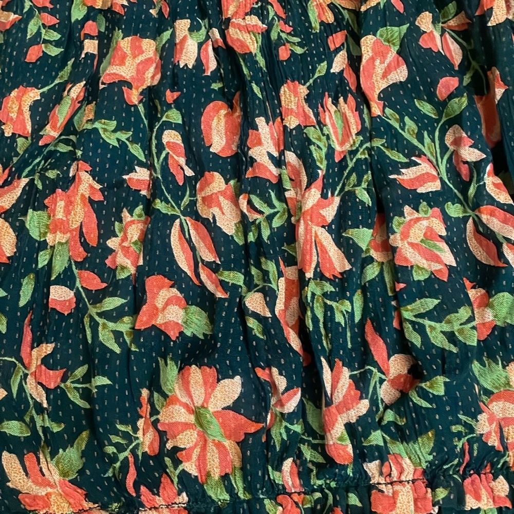 Free People FP One Suki Floral Off-Shoulder Short Sleeve Blouse - Picture 6 of 8